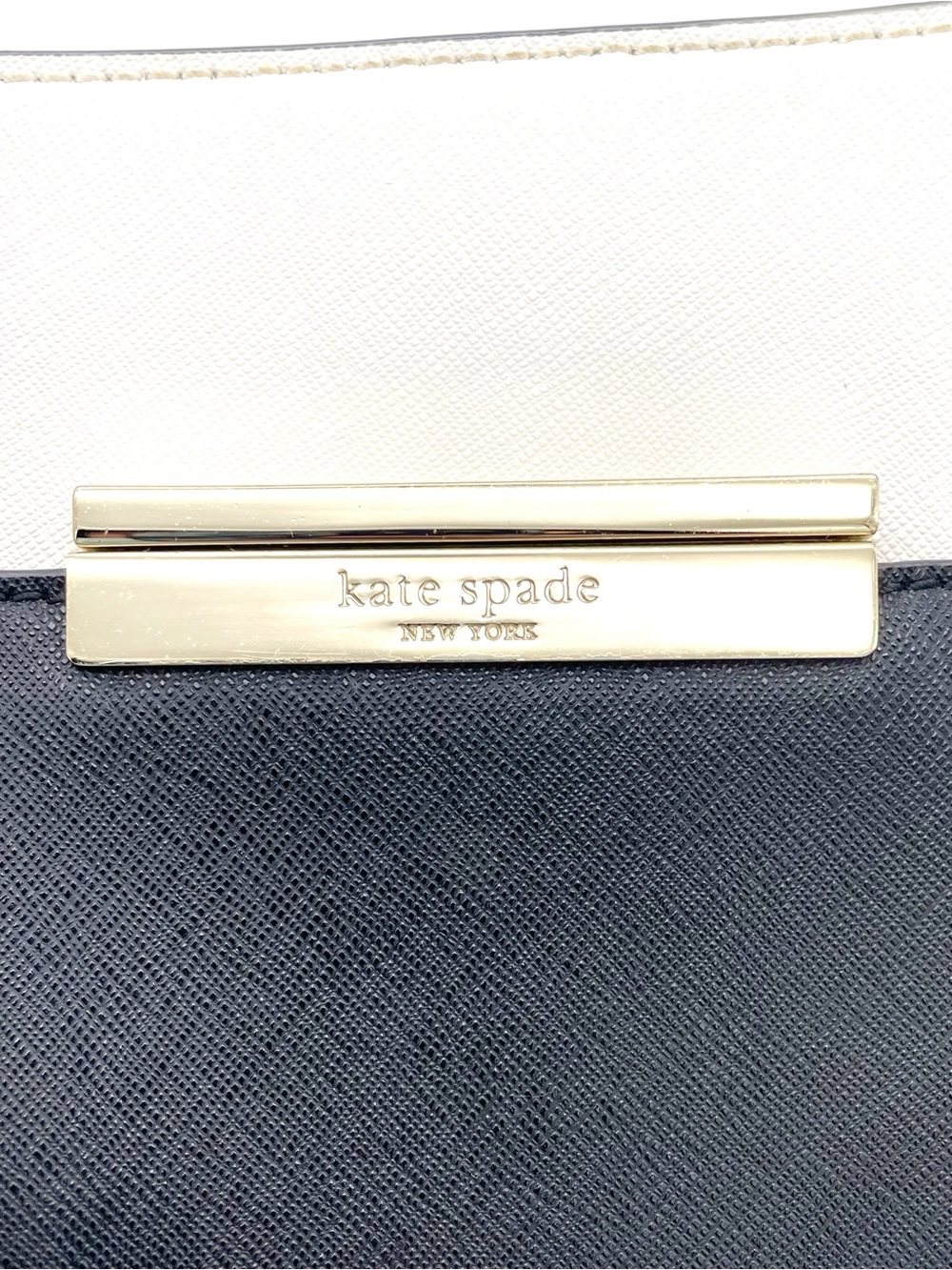 Kate Spade Maiden Way Clarke Satchel Crossbody Black White Saffiano Leather Bag - Picture 8 of 16